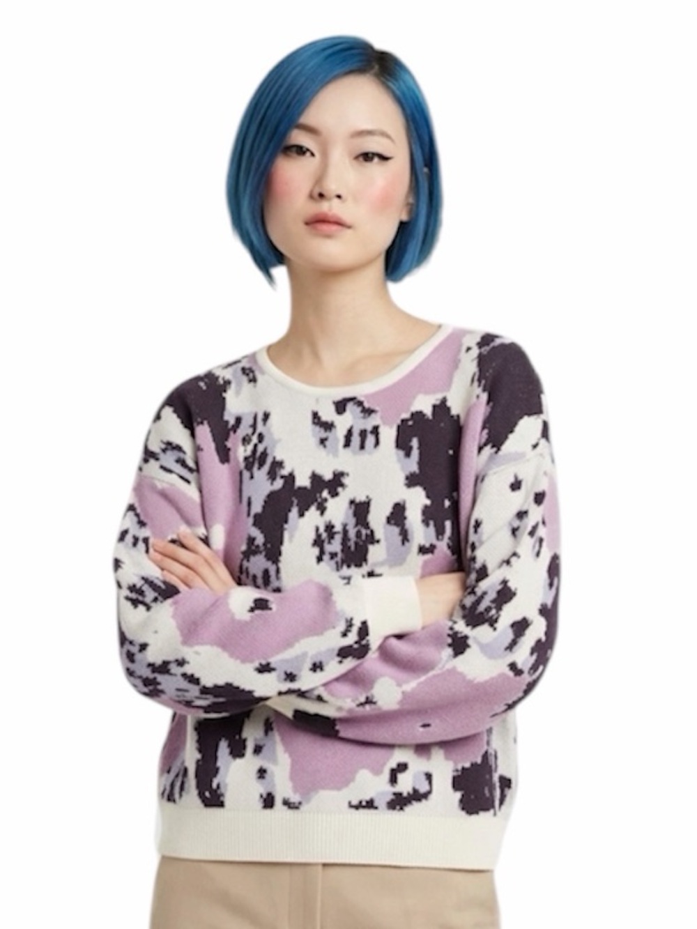 Cyrus ($99) Rayon Blend Pullover Jacquard Pattern Sweater - PTP 26